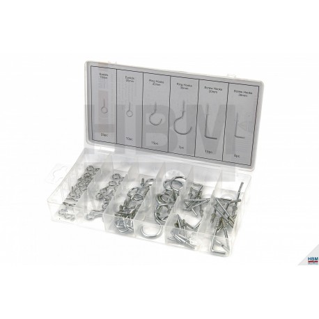 Assortiment 80 Crochets à anneaux partiels et crochets à vis - 6726