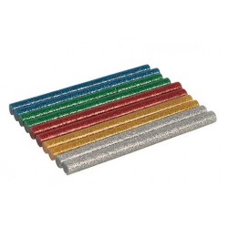 Bâtons de colle fusible EVA x 10 couleurs et pailletés or argent  - 9051