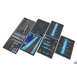 Ensemble 262 outils + racks mousse pour servante d'atelier - 7581