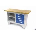 Etabli plateau bois 1370 mm avec tiroirs - K01788