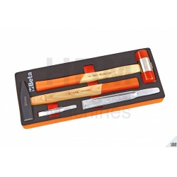 Beta M234 Jeu de 2 Marteaux et 2 Burins à froid rack mousse - 024500234