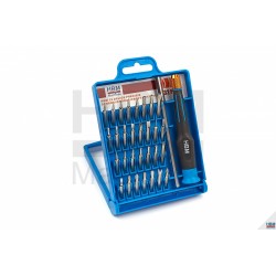 HBM Set de tournevis de précision 32 pièces avec pincette - 8447