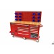 Servante-établi plateau bois + paroi arrière 158 cm - 8745