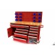 Servante-établi plateau bois + paroi arrière 158 cm - 8745
