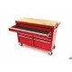 Servante-établi plateau bois 112 cm Rouge - 8725