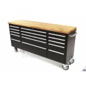 HBM Servante - Etabli avec plateau en bois 182 cm noire - 5309