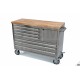 Servante-Etabli INOX 122cm, plateau bois - 3293