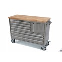 Servante-Etabli INOX 122cm, plateau bois - 3293