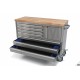 Servante-Etabli INOX 122cm, plateau bois - 3293