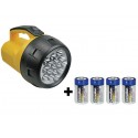 Lampe-torche puissante 16 LEDs + 4 Piles - PEFL05