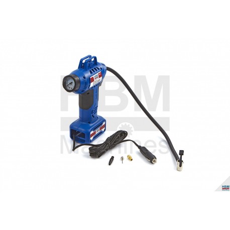 HBM Compresseur mobile pour gonflage pneus 12 V, éclairage à LED - 8858