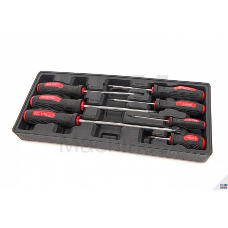 HBM Jeu 7 Tournevis cruciformes rack pour servante - 3181