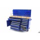 HBM Établi 10 tiroirs avec porte et paroi arrière 158 cm BLEU - 8957