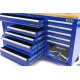 HBM Établi 10 tiroirs avec porte et paroi arrière 158 cm BLEU - 8957