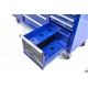 HBM Établi 10 tiroirs avec porte et paroi arrière 158 cm BLEU - 8957