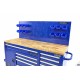 HBM Établi 10 tiroirs avec porte et paroi arrière 158 cm BLEU - 8957