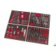 HBM Servante d'atelier 7 tiroirs + 154 outils, rouge - 9002