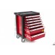 HBM Servante d'atelier 7 tiroirs + 154 outils, rouge - 9002