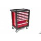 HBM Servante d'atelier 7 tiroirs + 154 outils, rouge - 9002