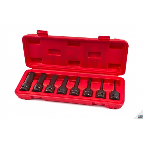 HBM Jeu 8 Douilles longues hexa de force - 7741