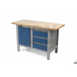 HBM Etabli 120 cm avec 3 tiroirs et 1 porte - 2747