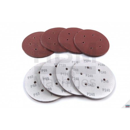 HBM Disques de ponçage perforés Velcro Ø 125 mm G 60 à 240