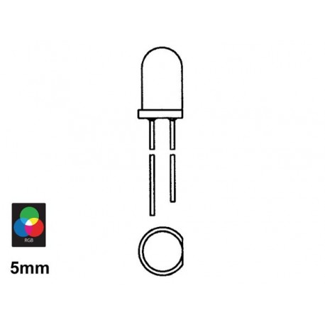 LED Ø 5 mm 20 mA couleur diffusante