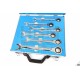 HBM Jeu 17 clés plates à fourche/oeillet cliquet Ø 8 à 27 mm - 9135