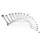 HBM Jeu 17 clés plates à fourche/oeillet cliquet Ø 8 à 27 mm - 9135