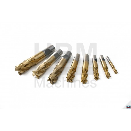 HBM Fraise d'ébauche 4 lèvres HSS-Tin Ø 6 à 20 mm