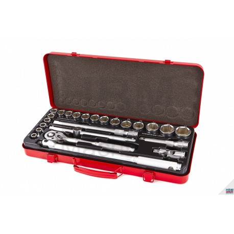 AOK Set de 24 douilles professionnelles 1/2" - 2584