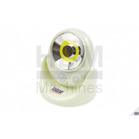 HBM Lampe à LED COB avec capteur 220 lumens 3 W sur piles - 9223