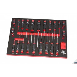 AOK Ensemble de tournevis 55 pièces dans insert mousse pour servante - 9393