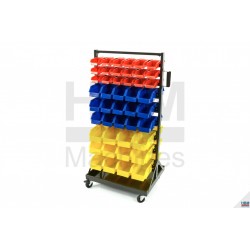 HBM Rack de stockage mobile avec 90 bacs - 9363