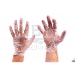 HBM 50 Paires de gants en vinyle transparent - L ou XL