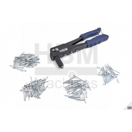 HBM Pince à rivets POP de 2,4 à 4,8 mm + 100 rivets - 9227