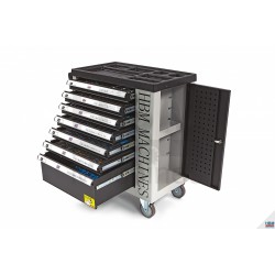 HBM Servante d'atelier 7 tiroirs et porte + 262 outils avec incrustations en mousse - 9405