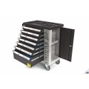 HBM Servante d'atelier 7 tiroirs et porte + 262 outils avec incrustations en mousse - 9405