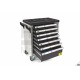 HBM Servante d'atelier 7 tiroirs et porte + 262 outils avec incrustations en mousse - 7579