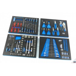 HBM 154 Outils dans inserts mousse pour servante d'atelier - BLEU - 9413
