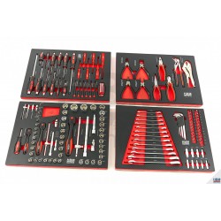 HBM 154 Outils dans inserts mousse pour servante d'atelier - ROUGE - 9410