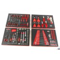 HBM 154 Outils dans inserts mousse pour servante d'atelier - ROUGE - 9410
