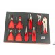 HBM 154 Outils dans inserts mousse pour servante d'atelier - ROUGE - 9410