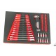 HBM 154 Outils dans inserts mousse pour servante d'atelier - ROUGE - 9410