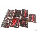 HBM 262 Outils Premium dans inserts mousse pour servante d'atelier ROUGE - 9415