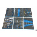 HBM 245 Outils Premium dans inserts mousse pour servante d'atelier BLEU - 9411