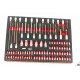 HBM 245 Outils Premium dans inserts mousse pour servante d'atelier ROUGE - 9414