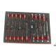 HBM 245 Outils Premium dans inserts mousse pour servante d'atelier ROUGE - 9414