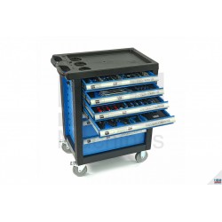 HBM Servante d'atelier 7 tiroirs + 154 outils Premium BLEU - 9408