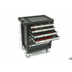 HBM Servante d'atelier 7 tiroirs + 154 outils Premium NOIRE - 9409